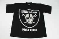 Oakland Raiders Nation Vintage 90's Pro Tag Football Fan T-Shirt