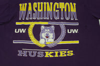 University of Washington UW Huskies Vintage 90's Single Stitch Purple College T-Shirt
