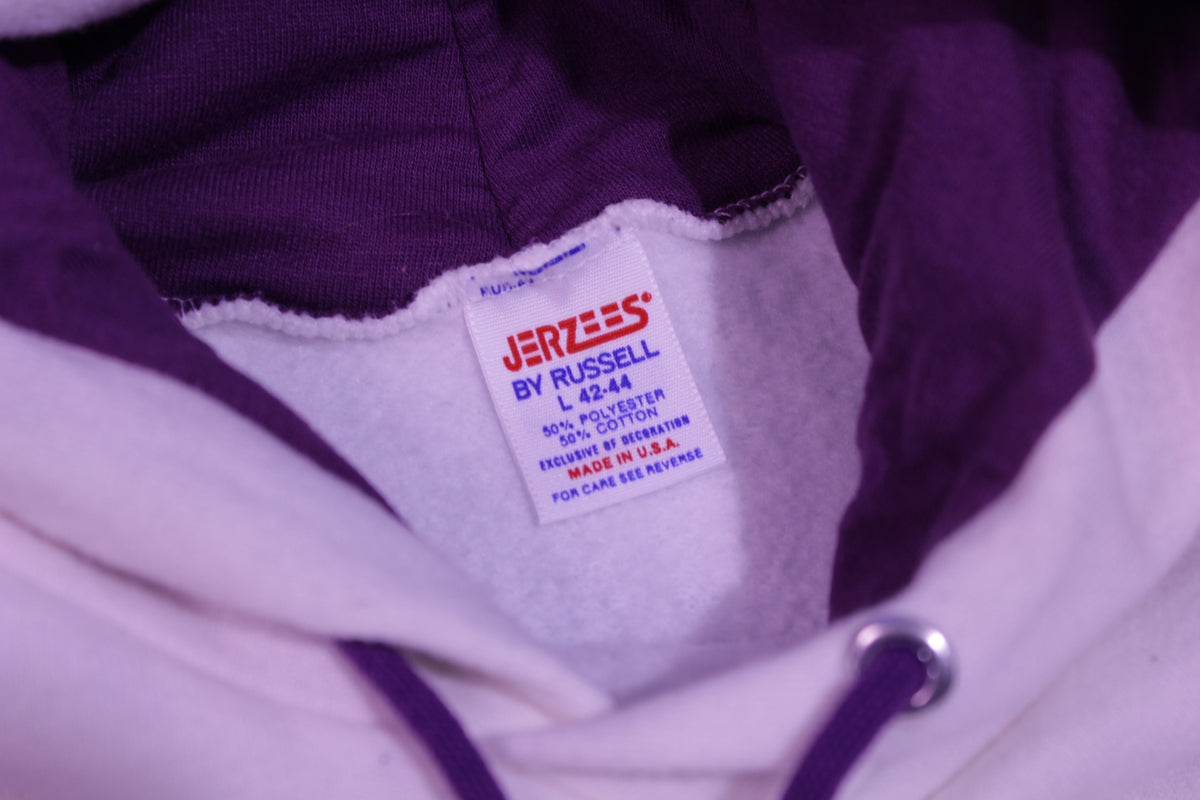 Jerzees Made in USA Striped 80's Purple Navy Blank Sweatshirt