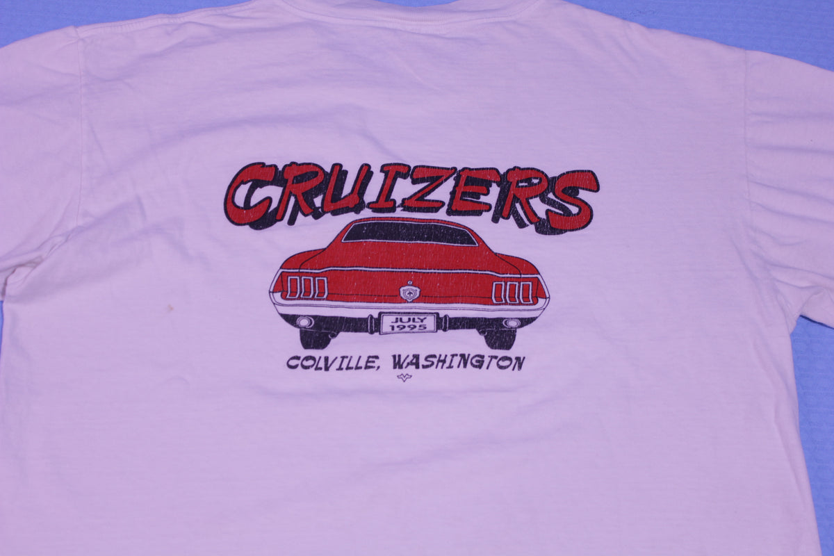 Cruizers Colville WA Car Club 1995 Vintage 90's Single Stitch Mustang Chevelle Auto T-Shirt