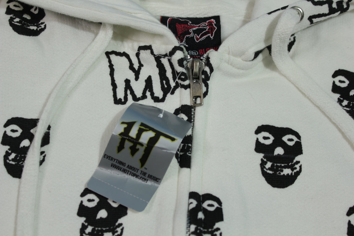 Misfits Punk AOP Deadstock NWT Hot Topic Cinder Block 2007 Y2K Hoodie Sweatshirt