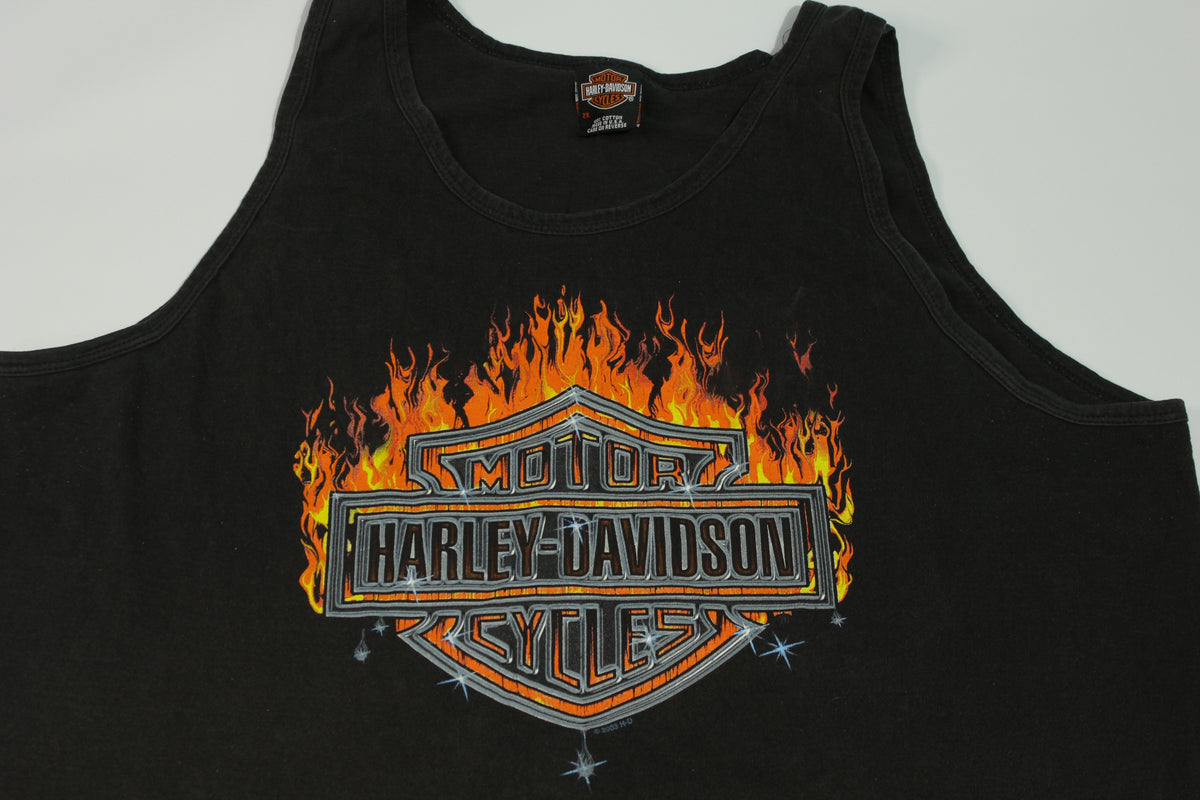 Harley Davidson Motorcycles  Shumate Kennewick Made in USA Vintage 2003 Tank Top Shirt