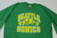 Seattle Sonics Vintage 80's Trench NBA Embroidered Crewneck Sweatshirt
