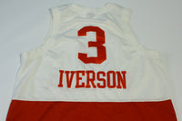 Allen Iverson Vintage Y2K Nike Team #3 White Red Mesh Sewn Stitched NBA Jersey