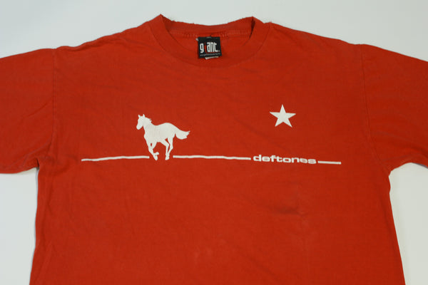 Deftones Vintage Y2K Giant Tag White Pony Start Red Concert Band T-Shirt