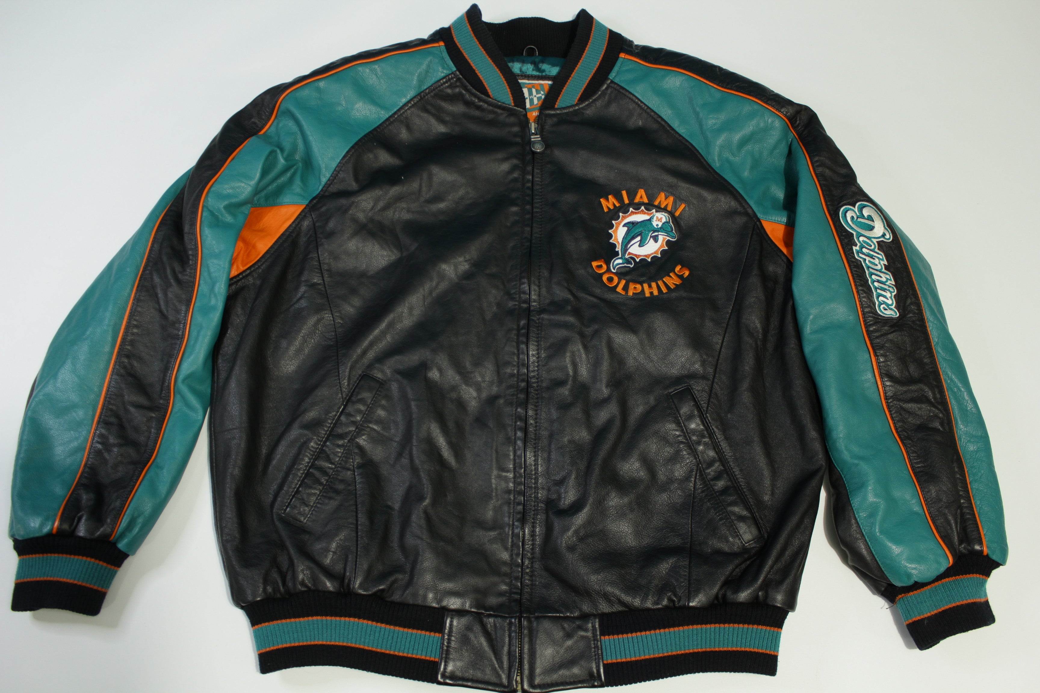 Miami Dolphins Carl Banks G-III Vintage 90's Leather Color Block