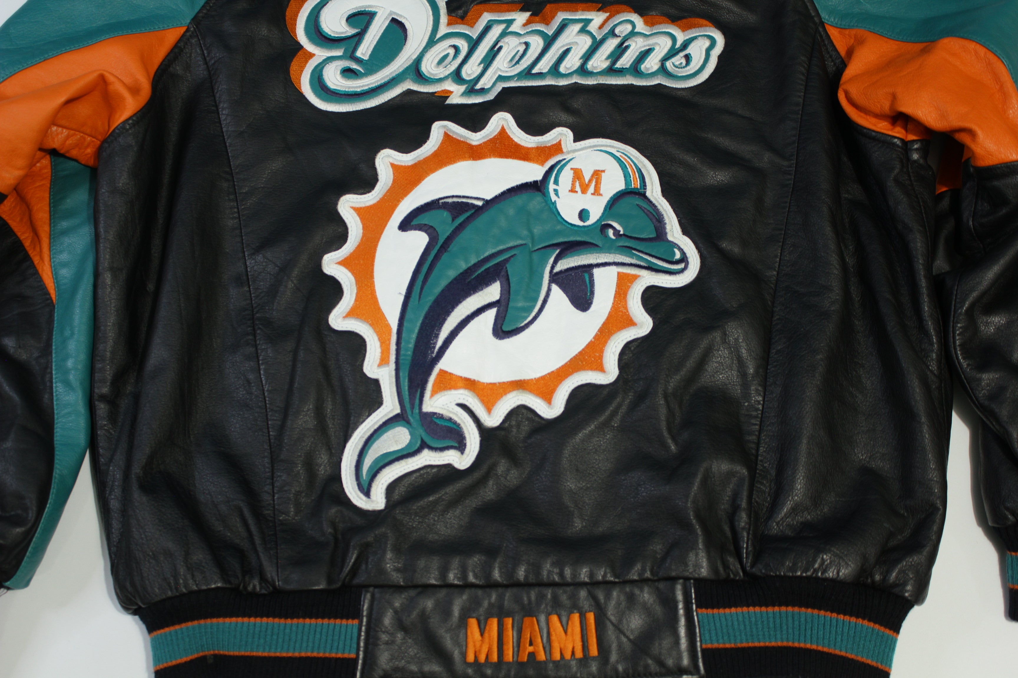 Miami Dolphins Carl Banks G-III Vintage 90's Leather Color Block