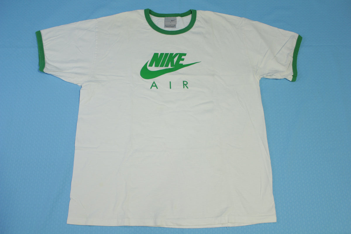 NIke Air Ringer Green Vintage Y2K Silver Tag Big Swoosh Logo T-Shirt