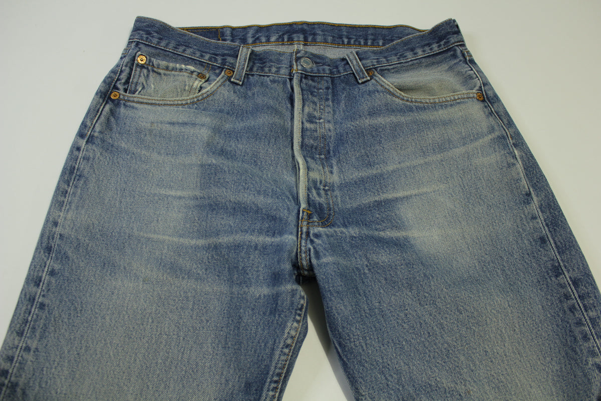 Levis 501-0115 Button Fly Vintage 90's Denim Grunge Punk Red Tab Blue Jeans 1100