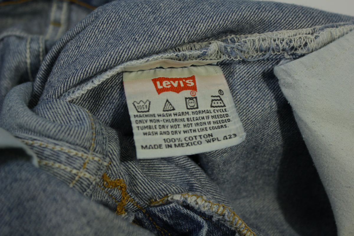 Levis 501-0115 Button Fly Vintage 90's Denim Grunge Punk Red Tab Blue Jeans 1100