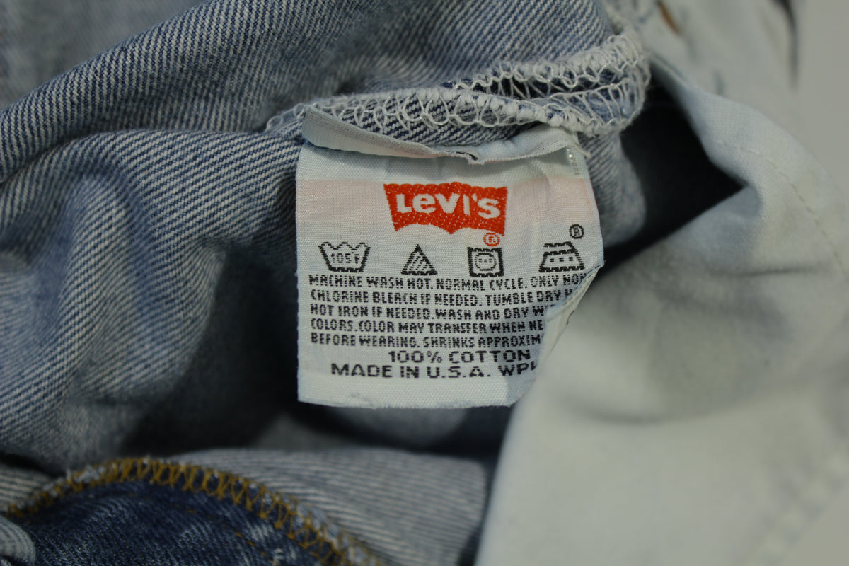 Levis 501xx Button Fly Vintage 90's Denim Grunge Punk Red Tab Blue Jeans 0998