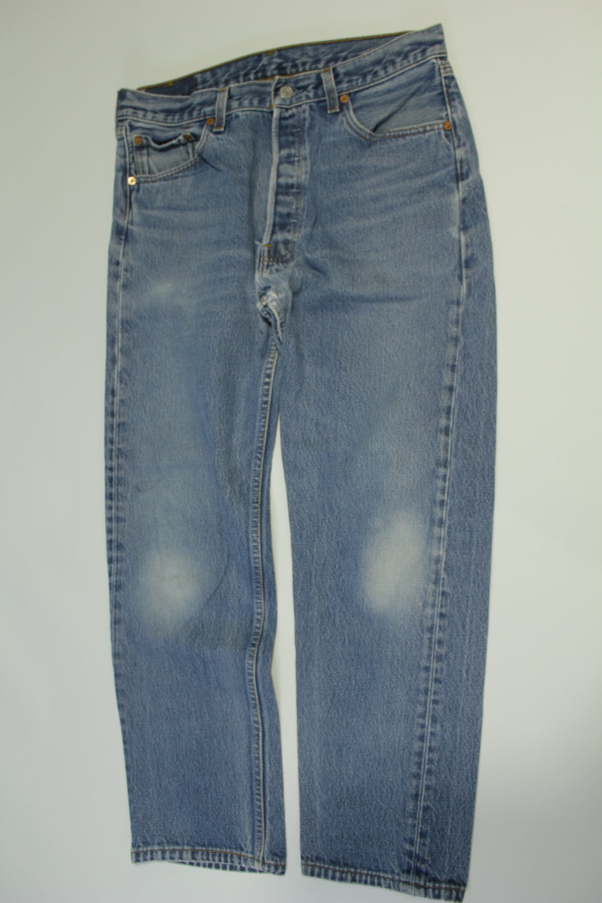 Levis 501xx Button Fly Vintage 90's Denim Grunge Punk Red Tab Blue Jeans 0998