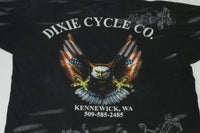 American By Birth Biker By Choice Dixie Cycle Co Kennewick Vintage 90s Motorcycle Biker T-Shirt