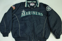 Seattle Mariners Vintage Y2K 2000's Majestic Athletic Puffer Fleece Lined 2001 Patch Jacket