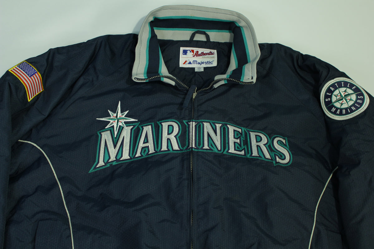 Seattle Mariners Vintage Y2K 2000's Majestic Athletic Puffer Fleece Lined 2001 Patch Jacket