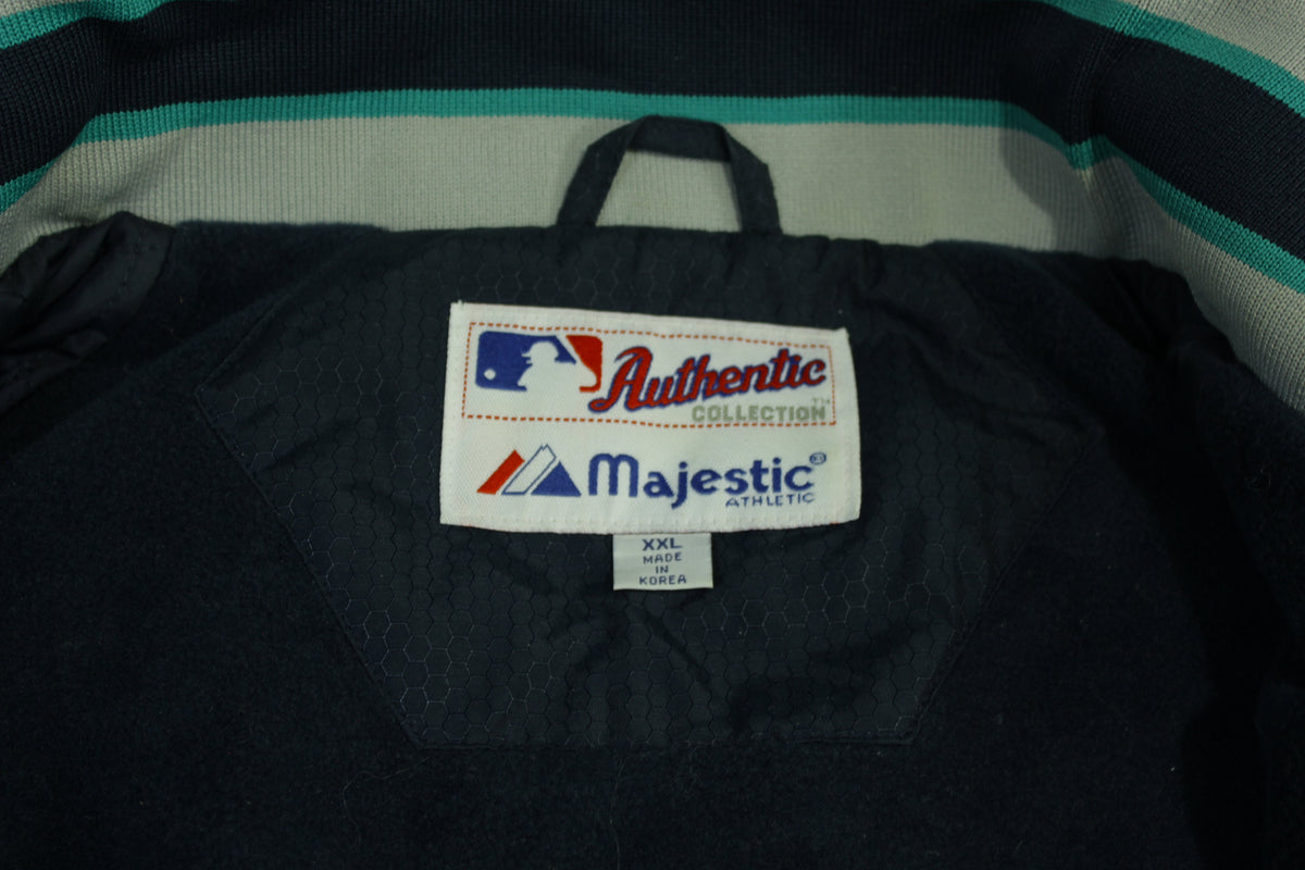 Seattle Mariners Vintage Y2K 2000's Majestic Athletic Puffer Fleece Lined 2001 Patch Jacket