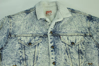 Levis San Francisco Vintage 80's Acid Wash Sherpa Lined Made in USA Faded Denim Jean Jacket