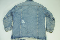 Levis San Francisco Vintage 80's Distressed Sherpa Lined Made in USA Faded Denim Jean Jacket