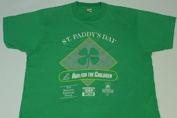 St. Paddy's Day 1989 Run For The Children Vintage 80's WCXR 105.9 Washington DC T-Shirt