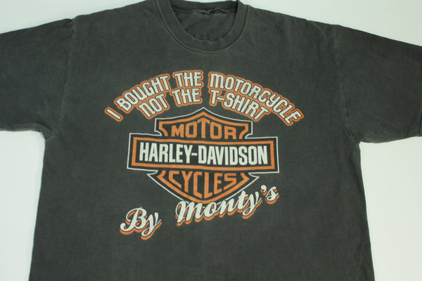 Harley Davidson I Bought The Motorcycle Vintage 1998 90s Montys Mass T-Shirt