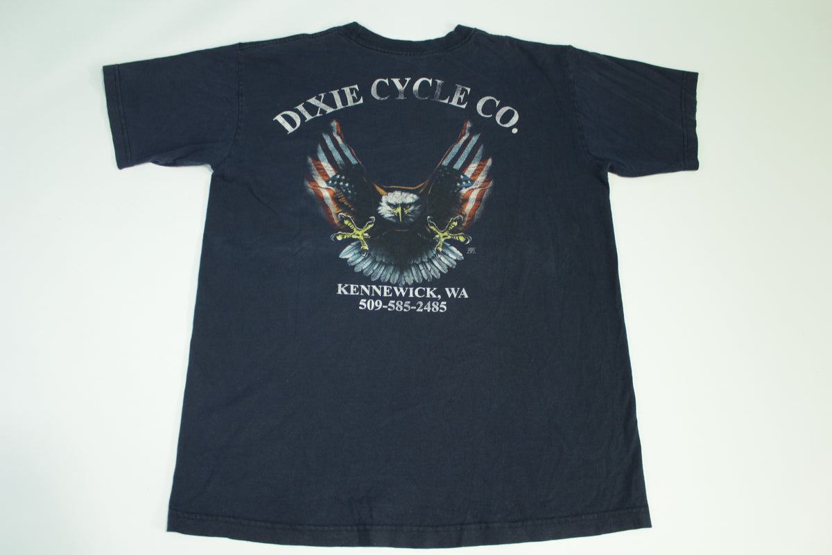 Dragon Print Dixie Cycle Co Kennewick Vintage Y2K 2001 Motorcycle Biker T-Shirt