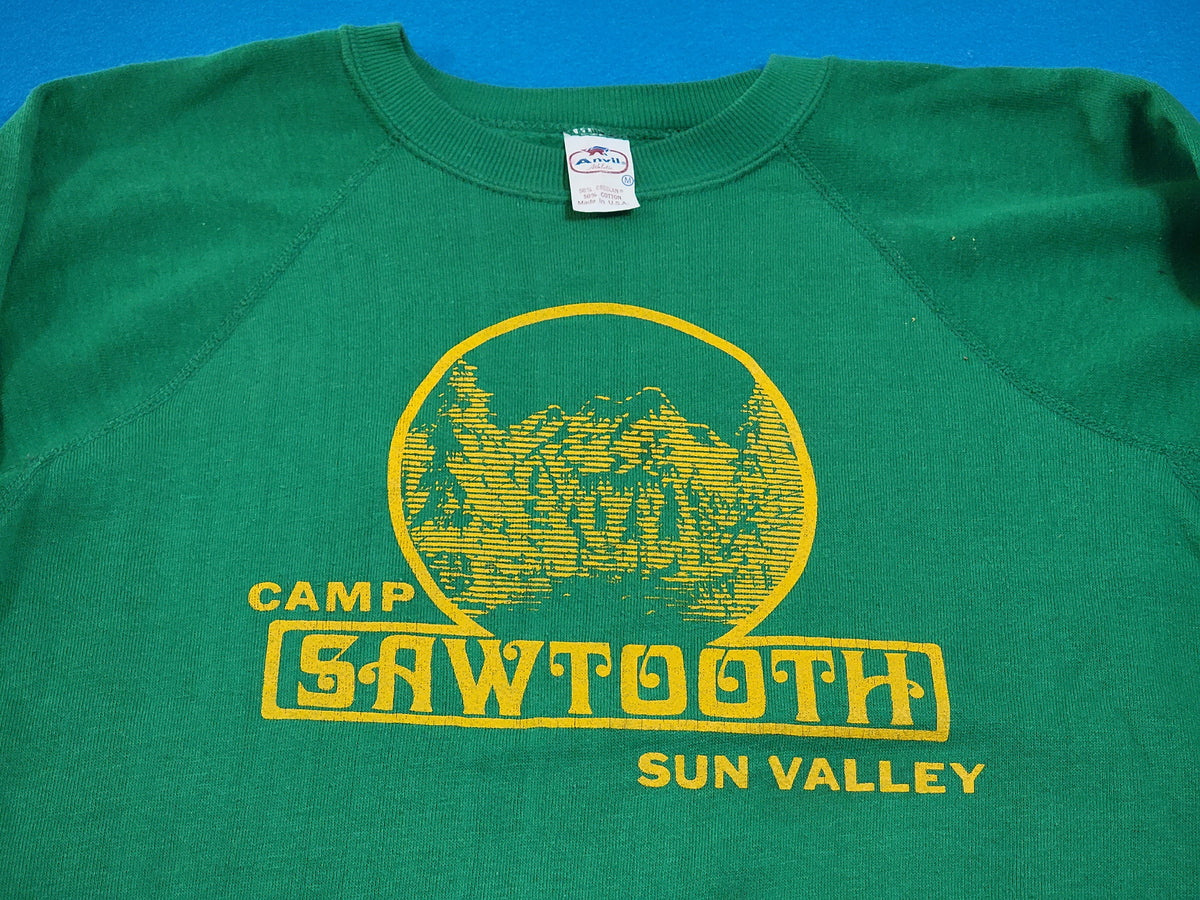 Camp Sawtooth Sun Valley Idaho Tourist  Vintage 80's USA Made Grandma's Crewneck Sweatshirt