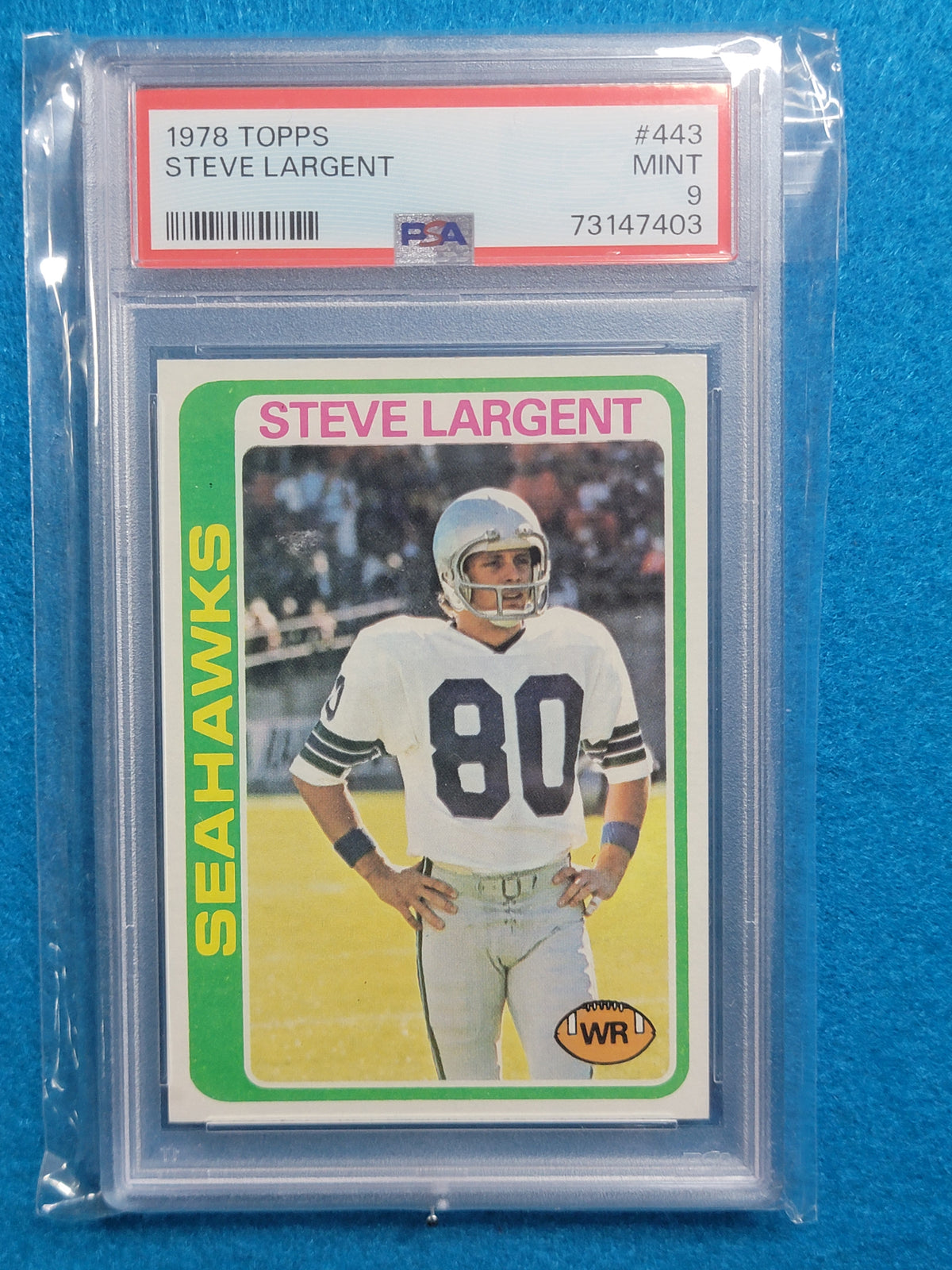 Steve Largent 1977 - 1989 Complete Basic Topps Player Set PSA Graded Mint 9 & 10 (RC)