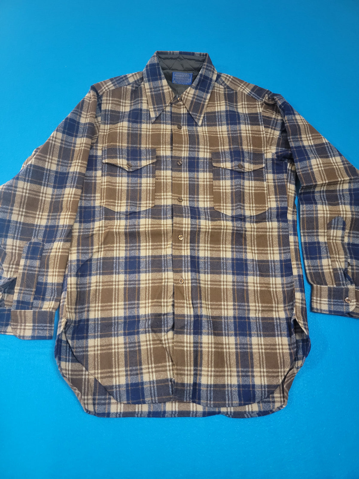 Pendleton Vintage Plaid Made in USA 70's Deadstock Wool Board Button Up Shirt