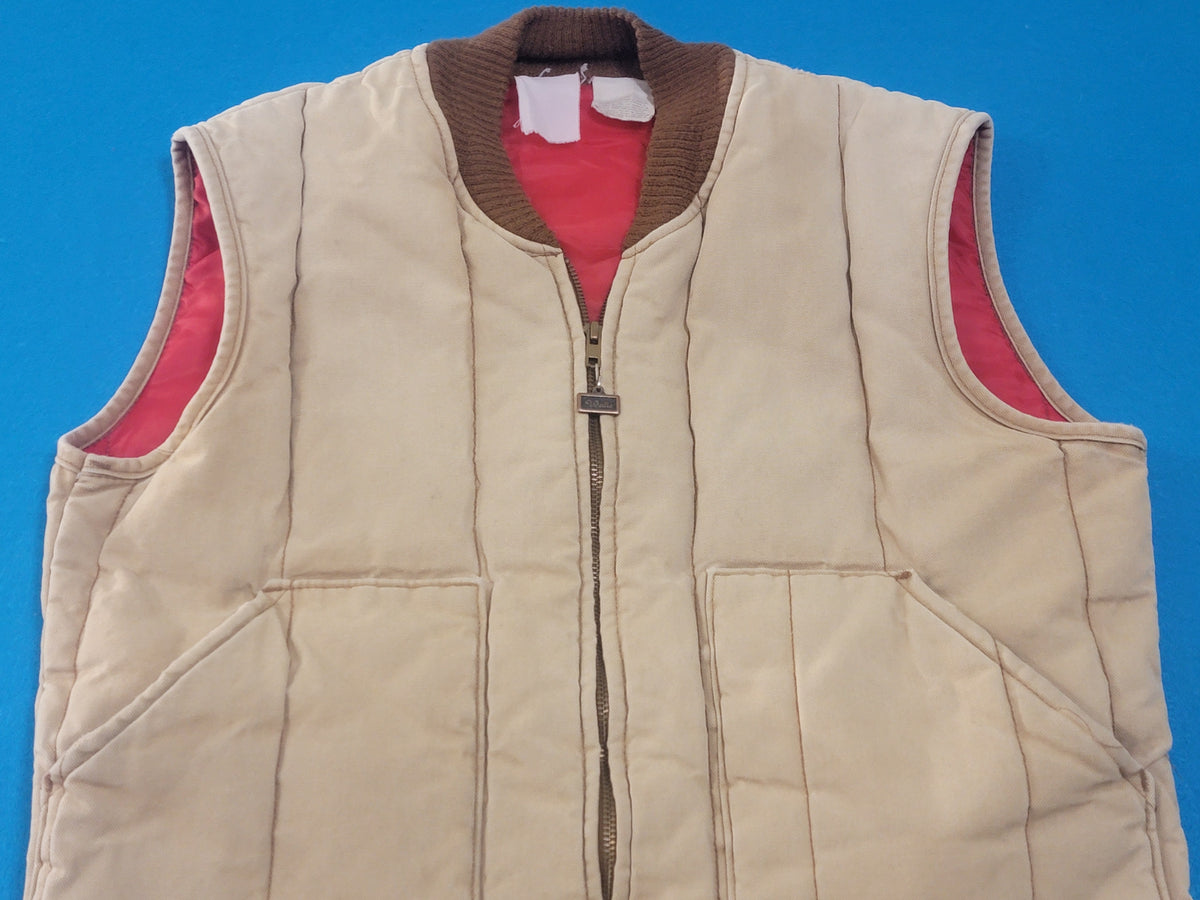 Walls Blizzard-Pruf Insulated Quilt Lined Brown Duck Wash Canvas Vintage Vest