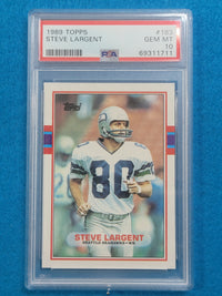 Steve Largent 1977 - 1989 Complete Basic Topps Player Set PSA Graded Mint 9 & 10 (RC)