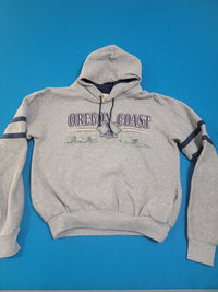 Oregon Coast Striped Vintage Hoodie Sweatshirt Made In USA 1980's Tourist