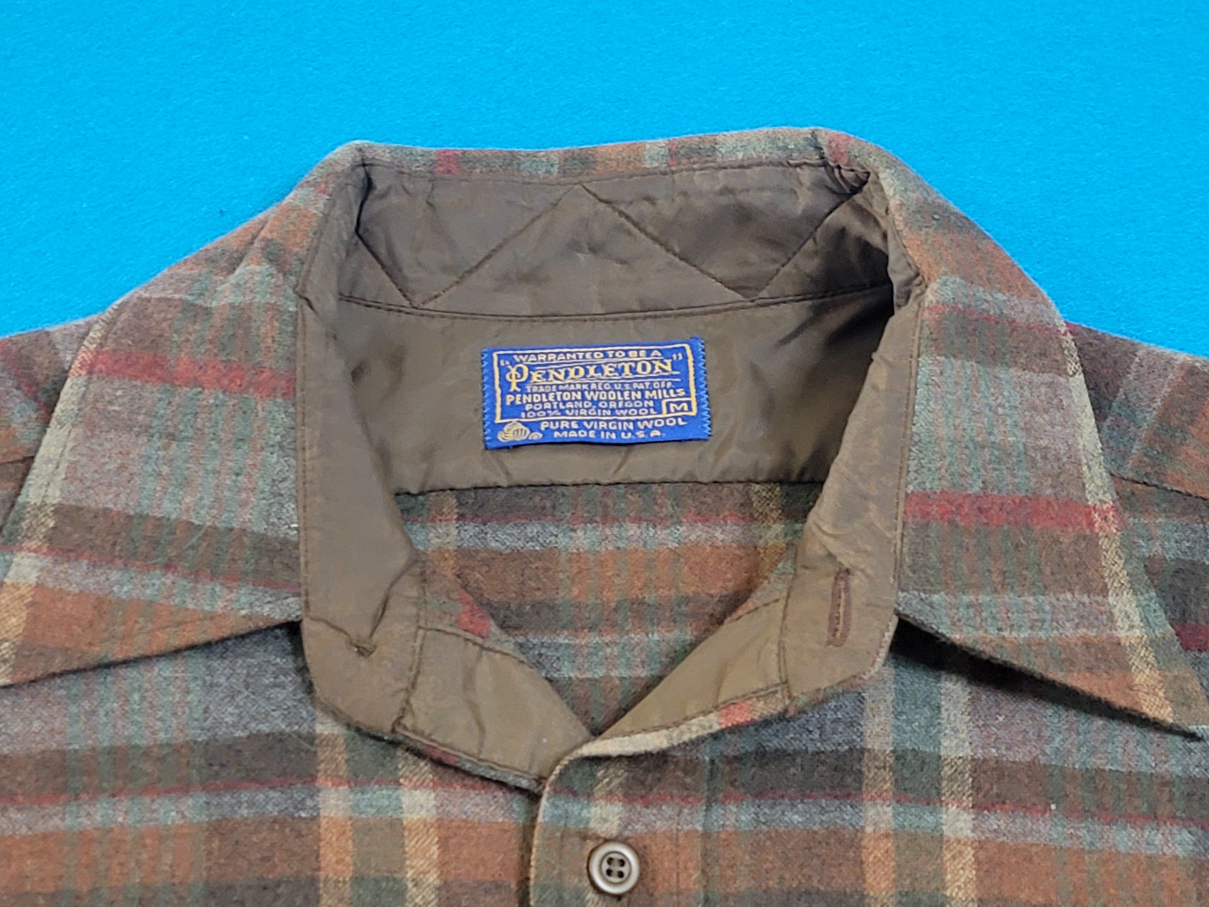 70’s Pendleton Made in USA Pendleton Woolen Mills Vintage Plaid Made in USA 70's Board Button