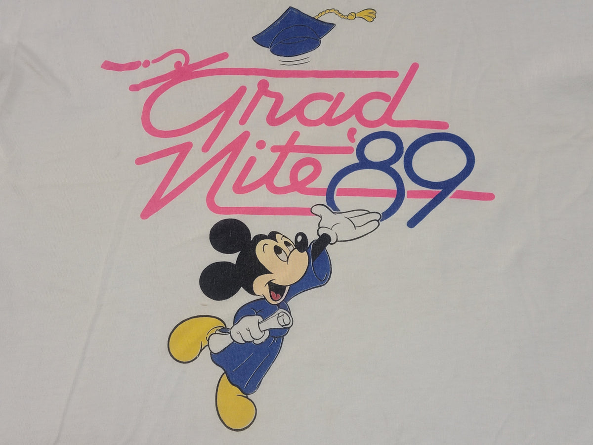 Mickey Mouse Vintage 80's Grad Nite 1989 Disneyland USA Made T-Shirt