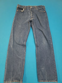 Levis 501 Button Fly Vintage 90's USA MADE May 1996 Denim Grunge Punk Red Tab Blue Jeans