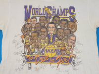 Los Angeles Lakers Vintage 1987 World Champs Drive For Five 80's Magic Johnson  Single Stitch USA T-Shirt