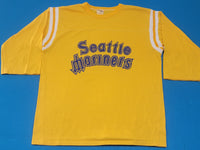 Seattle Mariners Original Logo 1977 - 1980 Vintage 70's Chalk Line USA 3/4 Sleeve T-Shirt Hella RARE!!