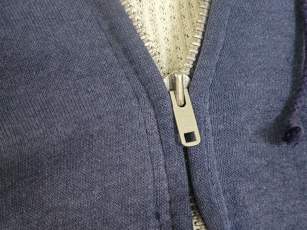 Healthknit Double Face Hoodie Vintage Thermal Waffle Lined Talon Zipper 60s 70s Navy Blank Sweatshirt