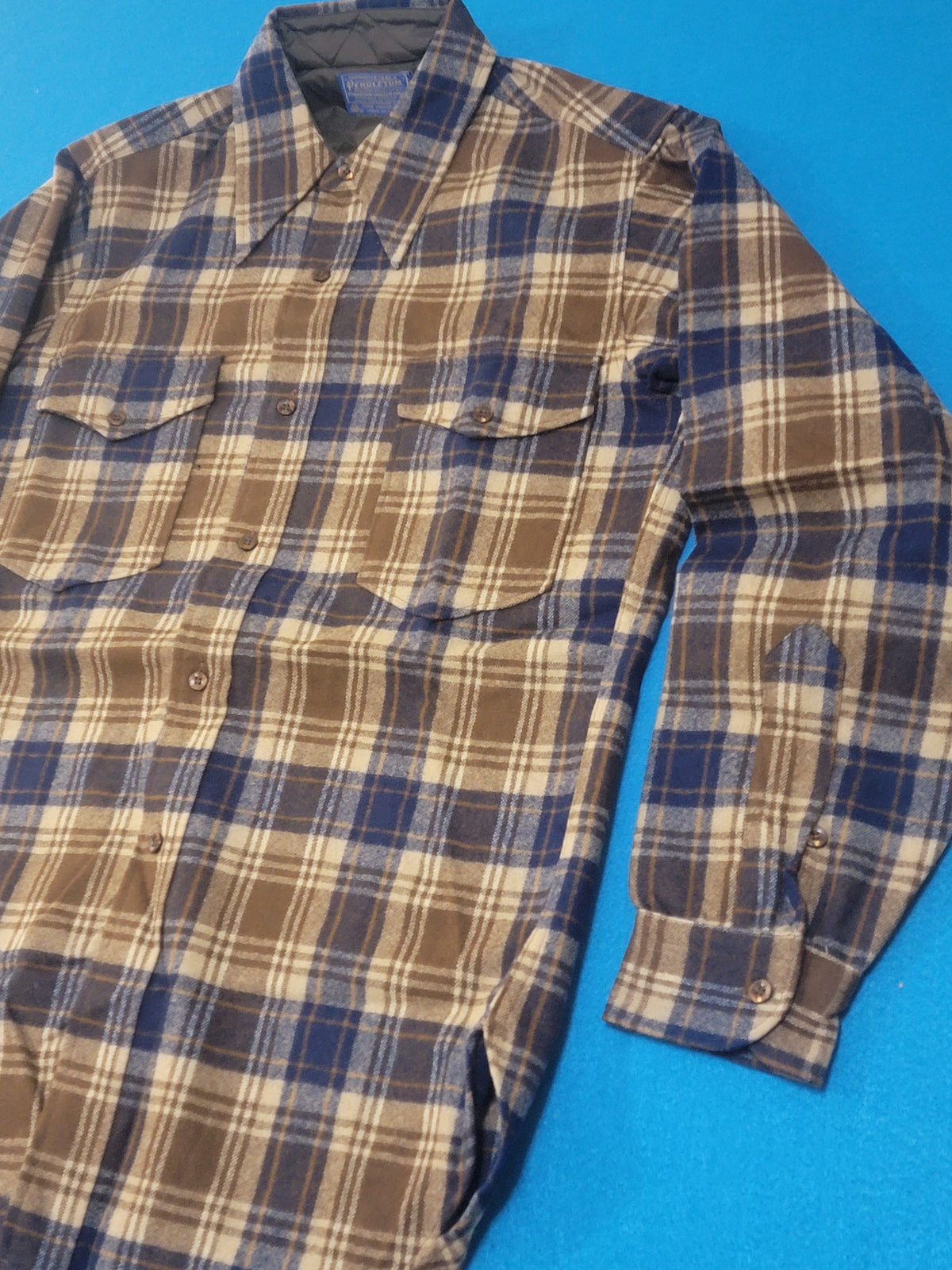 Pendleton Vintage Plaid Made in USA 70's Deadstock Wool Board Button Up Shirt
