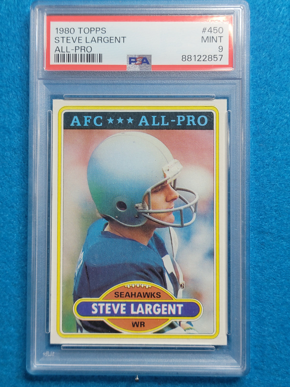 Steve Largent 1977 - 1989 Complete Basic Topps Player Set PSA Graded Mint 9 & 10 (RC)