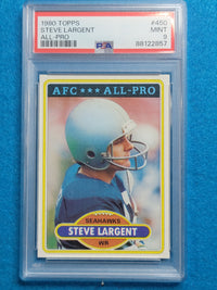 Steve Largent 1977 - 1989 Complete Basic Topps Player Set PSA Graded Mint 9 & 10 (RC)