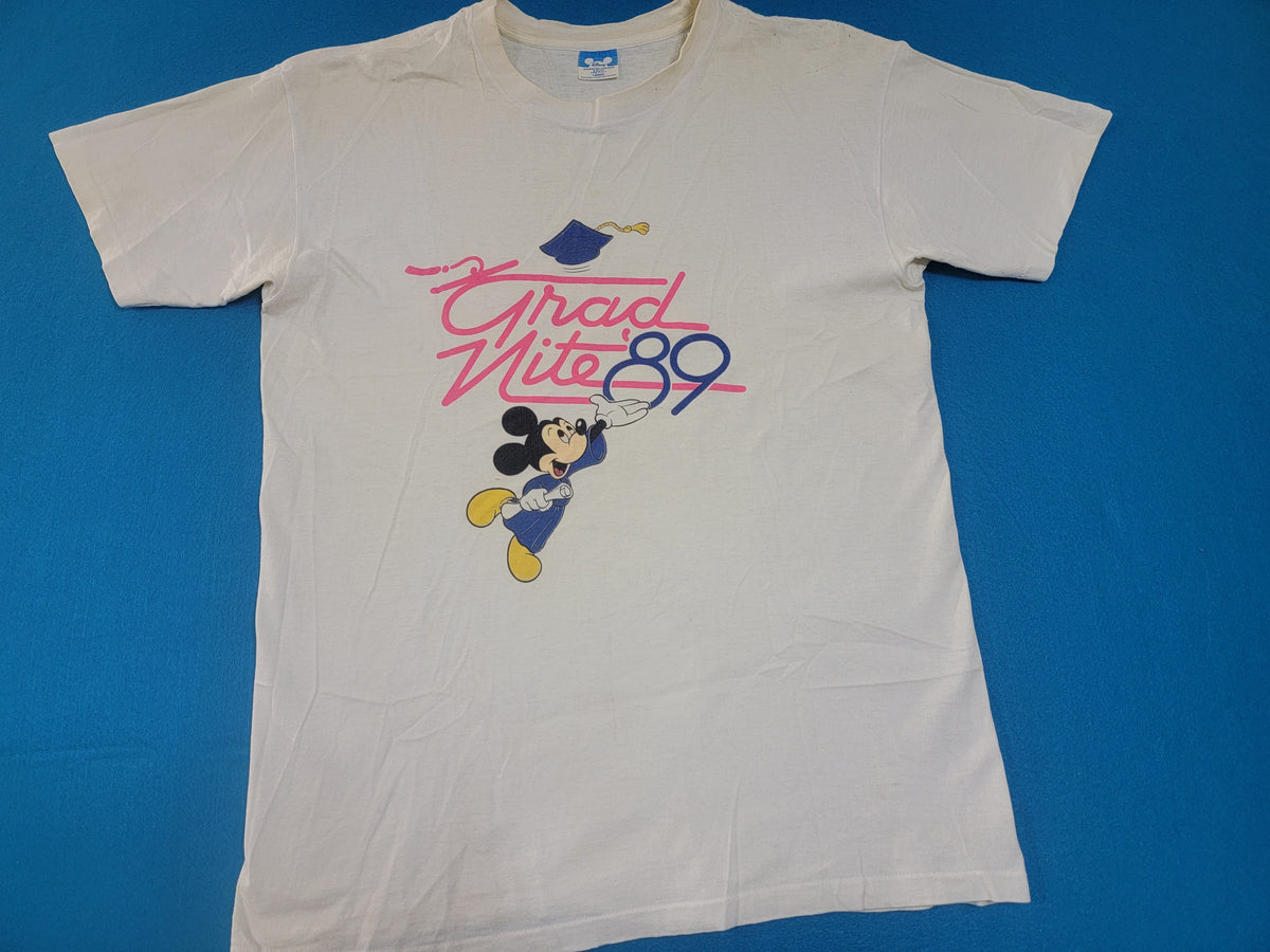 Mickey Mouse Vintage 80's Grad Nite 1989 Disneyland USA Made T-Shirt
