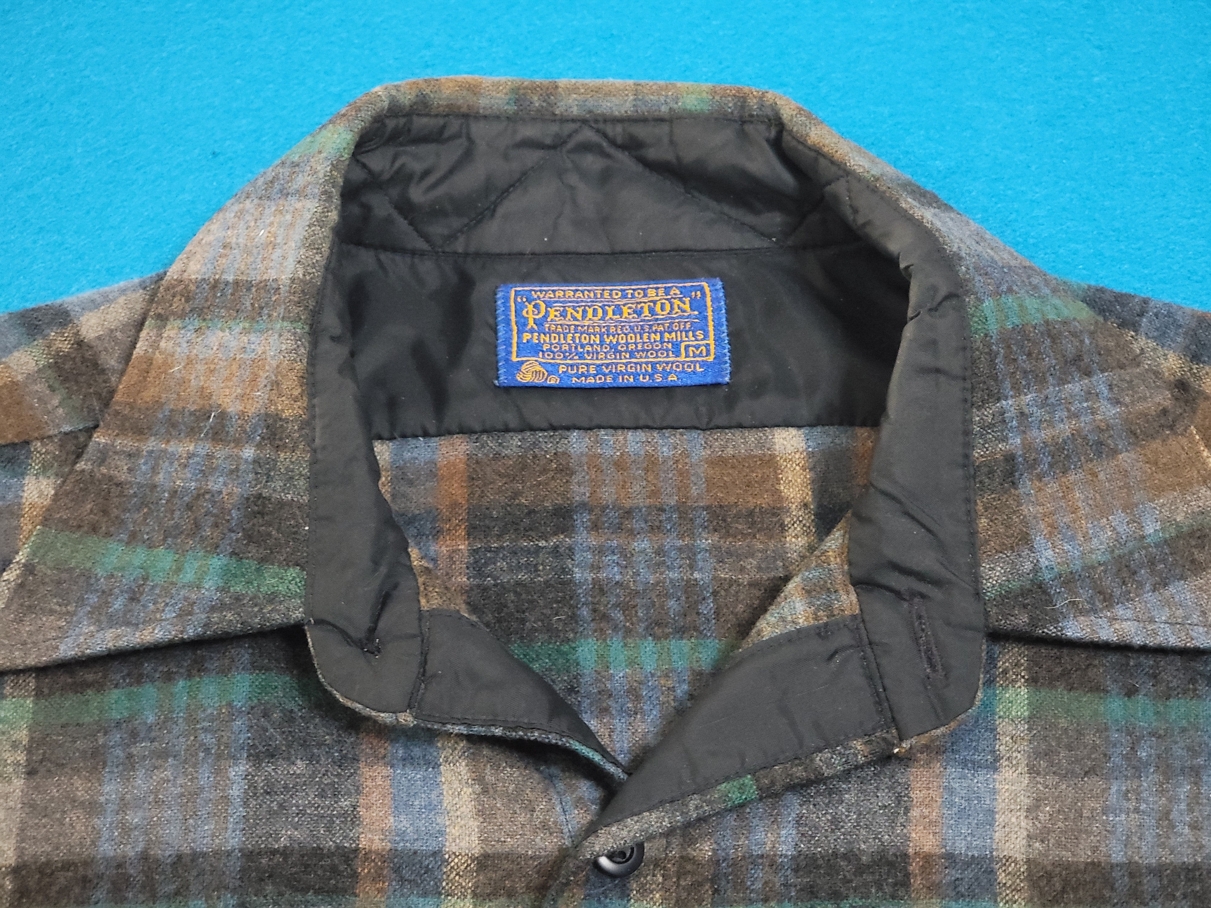 Pendleton Woolen Mills Vintage Plaid Made in USA 70's Board Button
