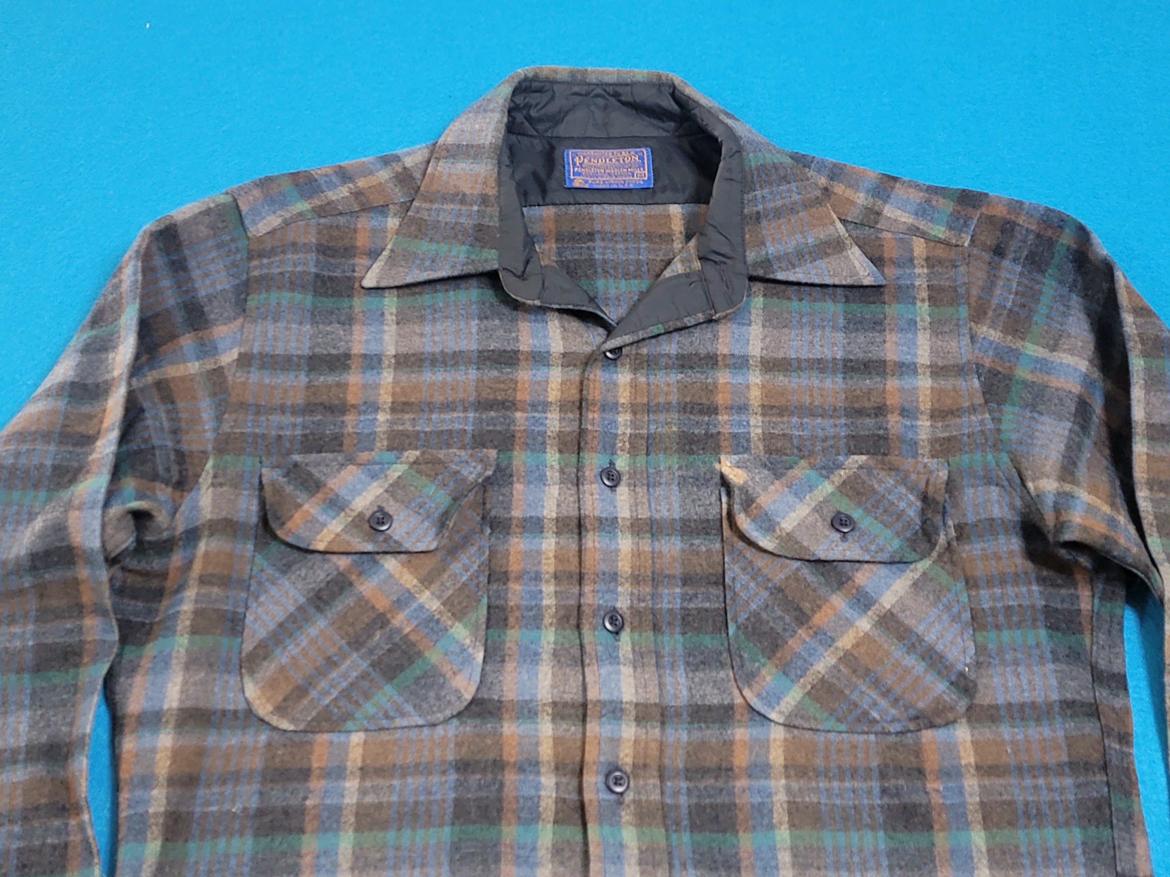 70’s Pendleton Made in USA Pendleton Woolen Mills Vintage Plaid Made in USA 70's Board Button