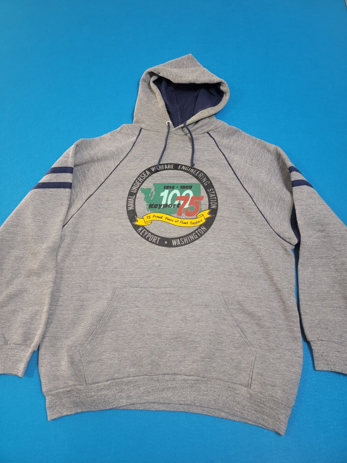 Naval Undersea Warefare Keyport Washington 75 Years 80s Vintage Hoodie Sweatshirt