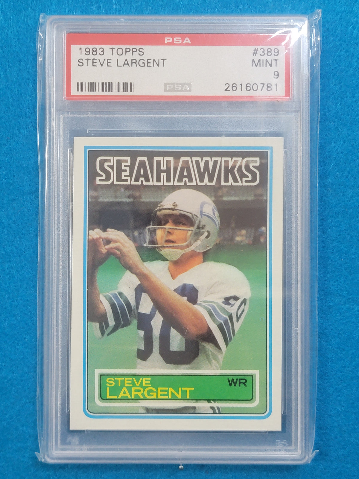 Steve Largent 1977 - 1989 Complete Basic Topps Player Set PSA Graded Mint 9 & 10 (RC)