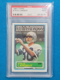 Steve Largent 1977 - 1989 Complete Basic Topps Player Set PSA Graded Mint 9 & 10 (RC)