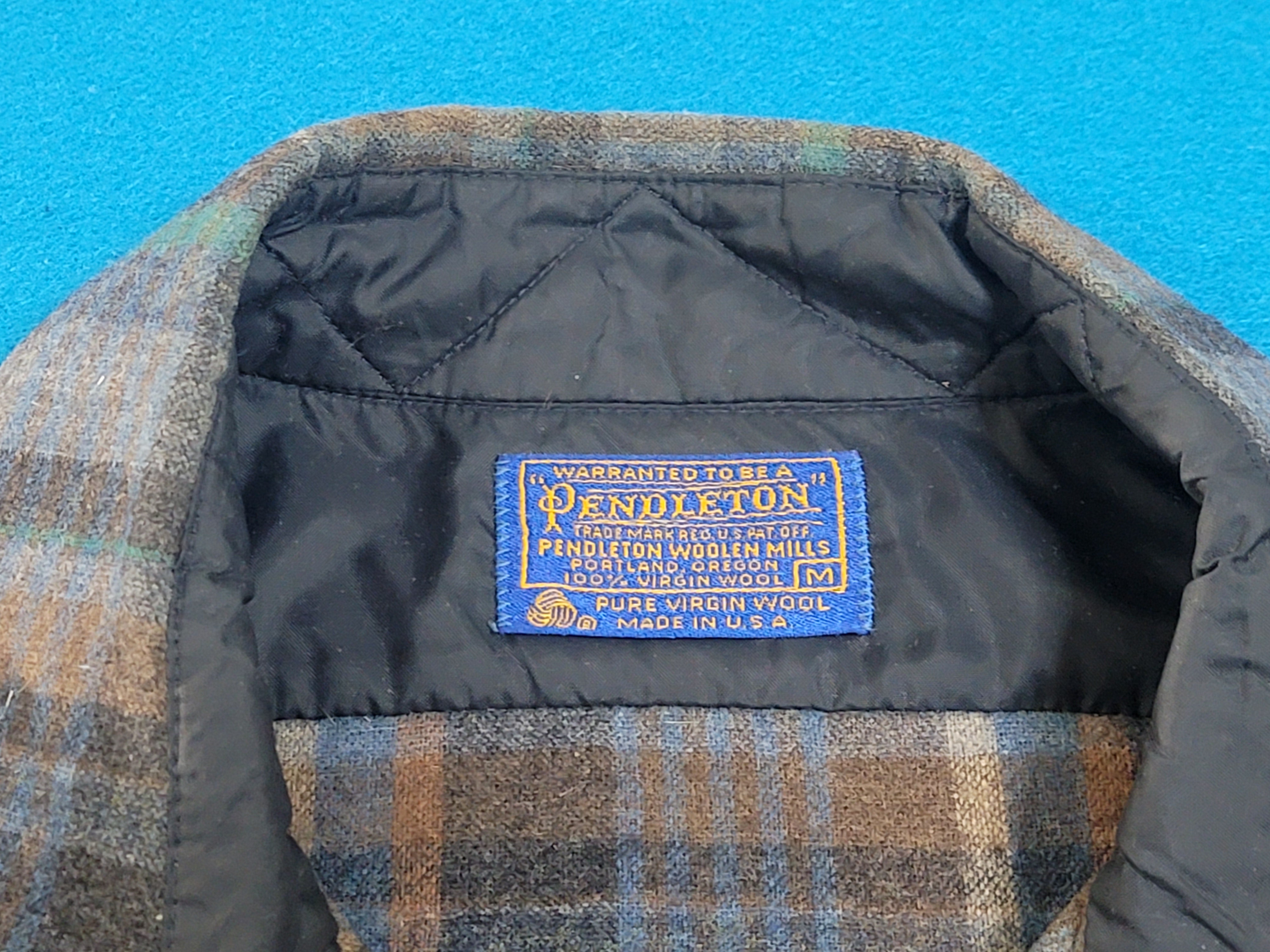 Pendleton Woolen Mills Vintage Plaid Made in USA 70's Board Button