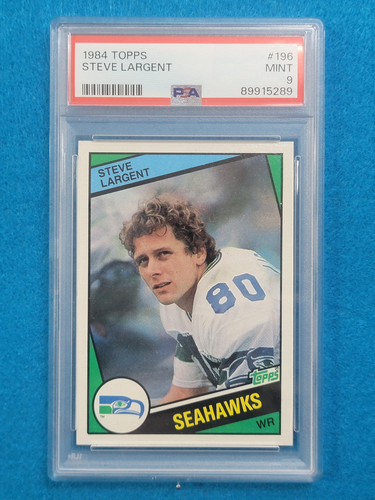 Steve Largent 1977 - 1989 Complete Basic Topps Player Set PSA Graded Mint 9 & 10 (RC)