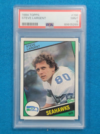 Steve Largent 1977 - 1989 Complete Basic Topps Player Set PSA Graded Mint 9 & 10 (RC)