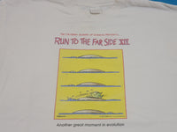 The Far Side 1987 Run To The Far Side XIV Gary Larson Evolution Vintage 80s Comic T-Shirt